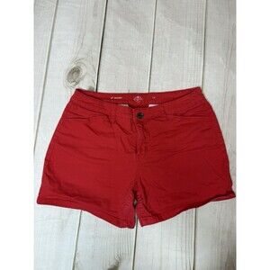 St. John's Bay Women Red Chino Shorts Size 12 Classic Fit